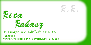 rita rakasz business card